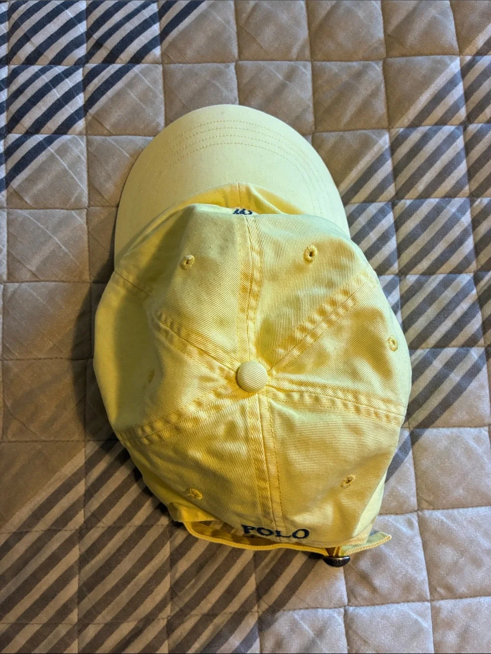 Polo by Ralph Lauren Yellow Ball Cap with Navy Pony adjustable hat